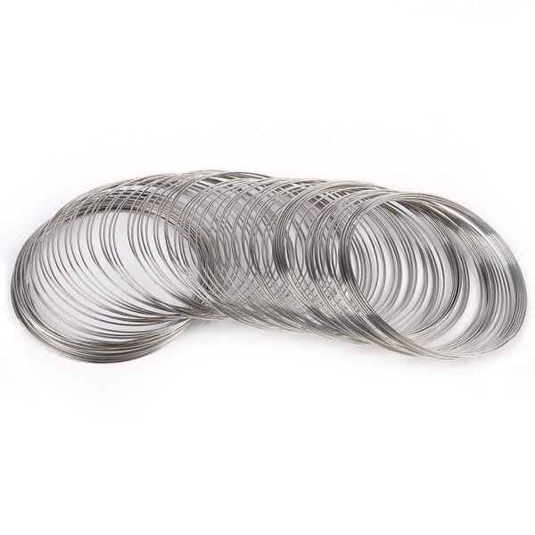 100 Loops Thickness 0.6mm / Diameter 6cm Memory Beading Steel Wire for DIY Jewelry Findings Bangle Bracelet Making Tl0031 Useful and Practical