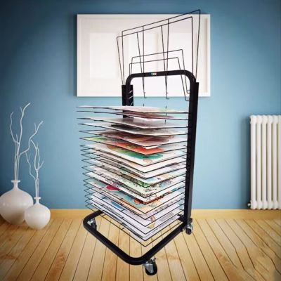 Mobile Art Drying Rack for Classrooms, Drying Rack With Wheels Painting Crafts, Solid Metal Artwork Storage Display Rack, Power Coated Design, Ideal for Schools and Art Clubs ( Color : 25 layers )