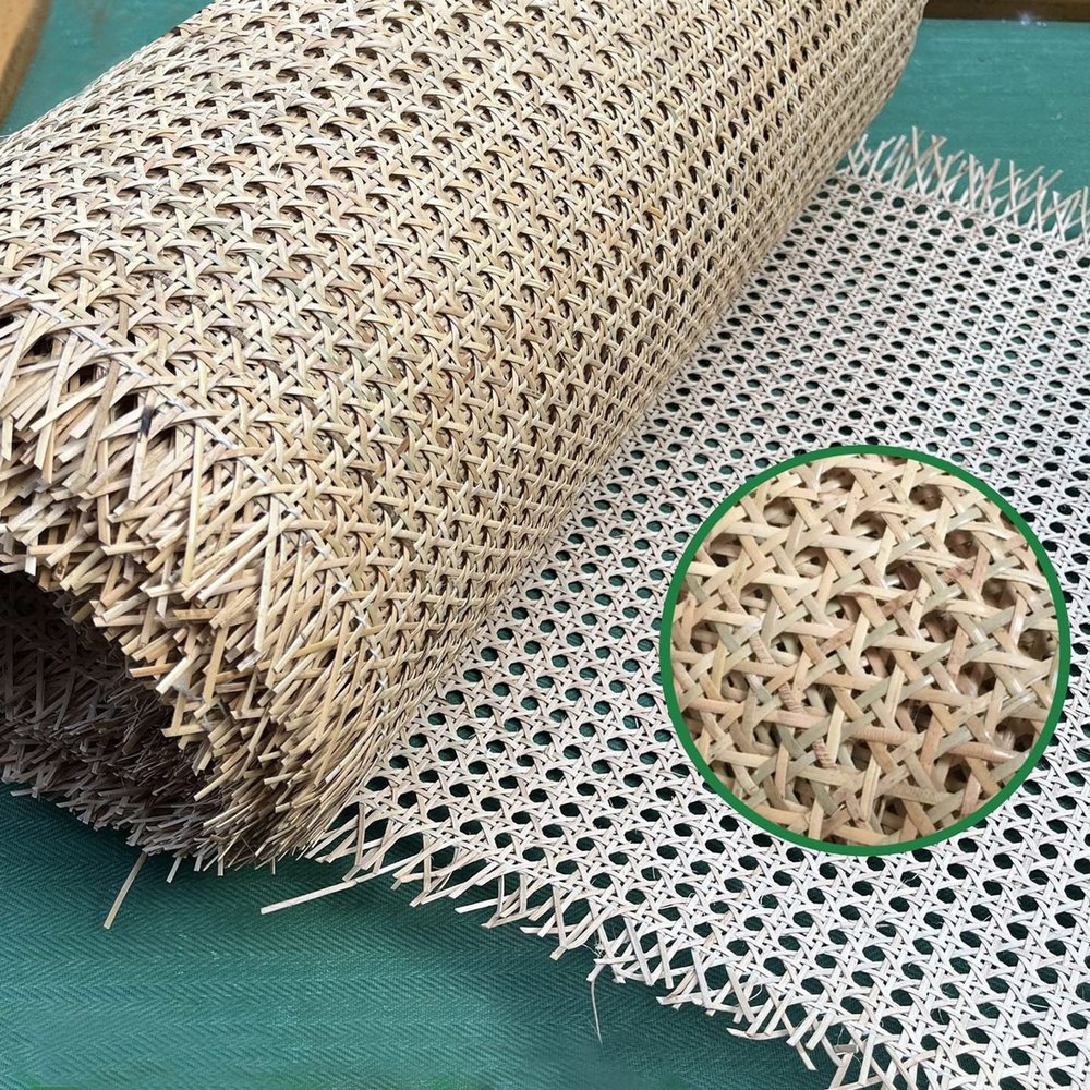 Natural Caning Rattan Woven Webbing Material Roll, Handmade Cane Webbing Fabric Furniture Repairing, 14-40inx50ft Open Mesh Cane Net Weave Wicker Rattan Sheets for Cabinet, Door, Chair, Dresser, DIY (