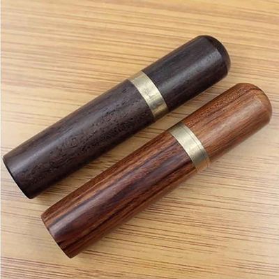 DARKAL Wooden Needle Case Sewing Needle Tubes Toothpick Storage Box,Sewing Needles Holder Storage Case Wood Box Hand Crafts Knitting Holder (10 Piece,Brown/Black)