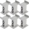 Zerodeko 6Pcs Train Bridge Pier Plastic Railway Track Support Accessories Train Track Risers Train Track High Level Blocks Wooden Train Table Supplies for Kids (Grey) view 1