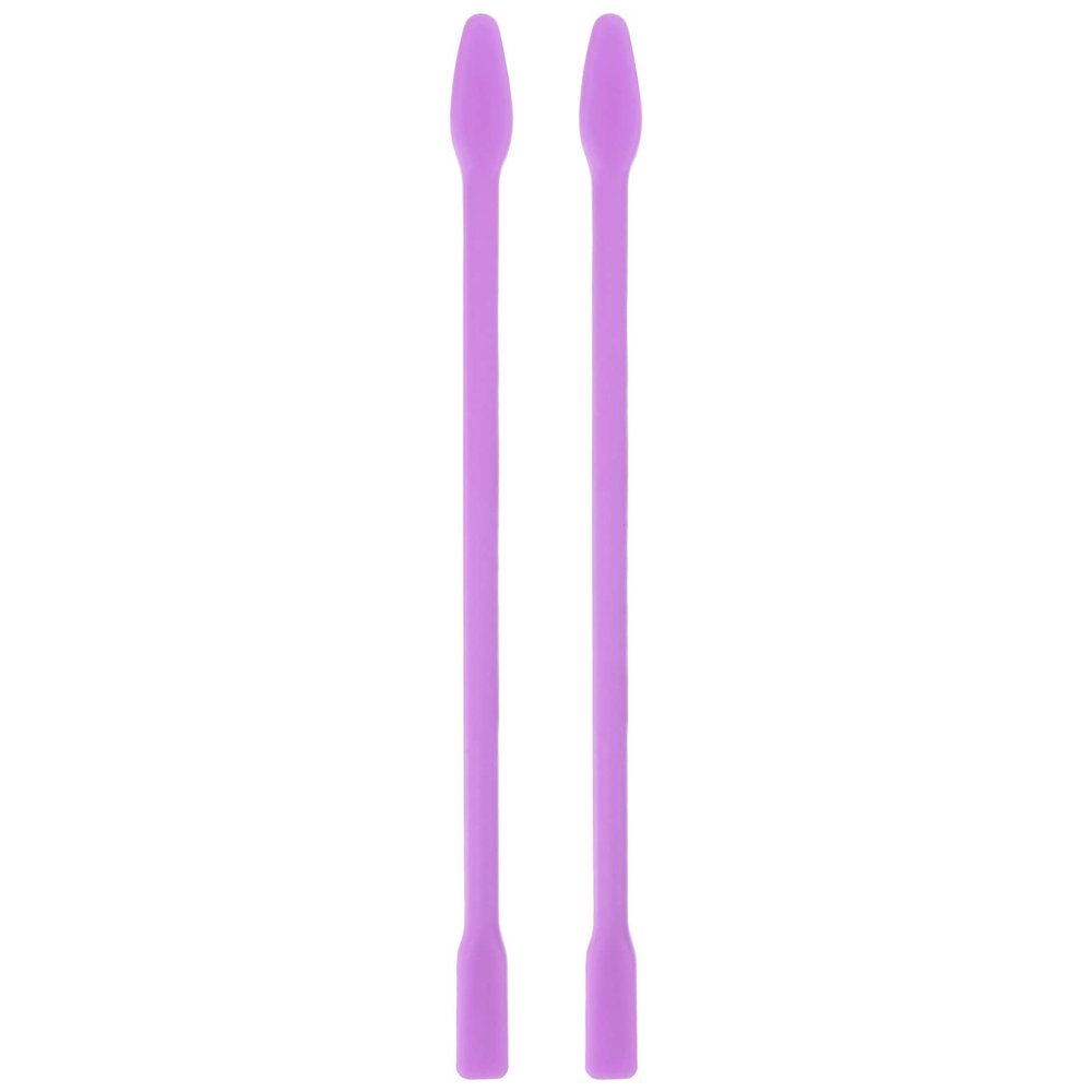 HARFINGTON 2Pcs Silicone Stir Sticks 6" Reusable Double Ended Stirring Rods for Mixing Epoxy Resin Liquid Paint Arts DIY Crafts, Purple