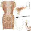 BABEYOND 1920s Flapper Dress Long Fringed Gatsby Dress Roaring 20s Sequins Beaded Dress Vintage Art Deco Dress view 1