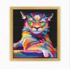 Puma Abstract Animal CS901 - Counted Cross Stitch KIT#2. Set of Threads, Needles, AIDA Fabric, Needle Threader, Embroidery Clippers and Printed Color Pattern Inside. view 1