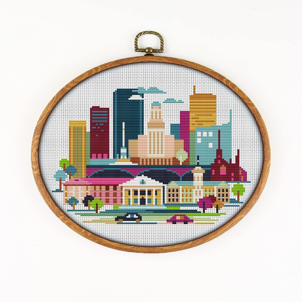 Buffalo NY USA CS934 - Counted Cross Stitch KIT#2. Set of Threads, Needles, AIDA Fabric, Needle Threader, Embroidery Clippers and Printed Color Pattern Inside.