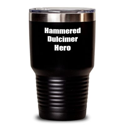 Funny Hammered Dulcimer Hero Tumbler Musician Gift Instrument Player Gag Insulated Cup With Lid Black 30 Oz