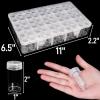 Pumtus 2 Pack Diamond Art Storage Containers, 120 Grids Beads Organizer Box with Label Stickers, Plastic 5D Embroidery Accessories Storage Case Jars for DIY, Art, Craft, Rhinestone, Seed view 2