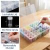 Pumtus 2 Pack Diamond Art Storage Containers, 120 Grids Beads Organizer Box with Label Stickers, Plastic 5D Embroidery Accessories Storage Case Jars for DIY, Art, Craft, Rhinestone, Seed view 3