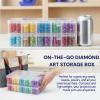 Pumtus 2 Pack Diamond Art Storage Containers, 120 Grids Beads Organizer Box with Label Stickers, Plastic 5D Embroidery Accessories Storage Case Jars for DIY, Art, Craft, Rhinestone, Seed view 4