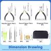 Glarks 8Pcs Jewelry Making Pliers Tools Kit includes Needle Nose Pliers, Wire Cutters, Wooden Awl, Tweezers, thimble ring, U-shape Scissors for Jewelry Making, Repair and Beading view 2