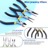Glarks 8Pcs Jewelry Making Pliers Tools Kit includes Needle Nose Pliers, Wire Cutters, Wooden Awl, Tweezers, thimble ring, U-shape Scissors for Jewelry Making, Repair and Beading view 4