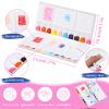 Kosiz 12 Pcs Watercolor Paint Palette Bulk Folding Painting Tray with 20 Wells 5 Mixing Areas Plastic Watercolor Painting Palette Thumbhole and Brush Paint Case for Art Classes and Students view 2