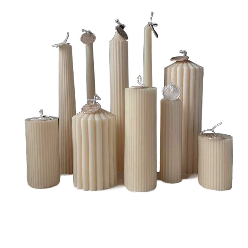 NCKPRO 1pc DIY Cone Cylindrical Geometry Acrylic Candle Mold Shell Sector Candle Mold European Style Roman Column Candle Mould Plastic Mold (Color : 019)