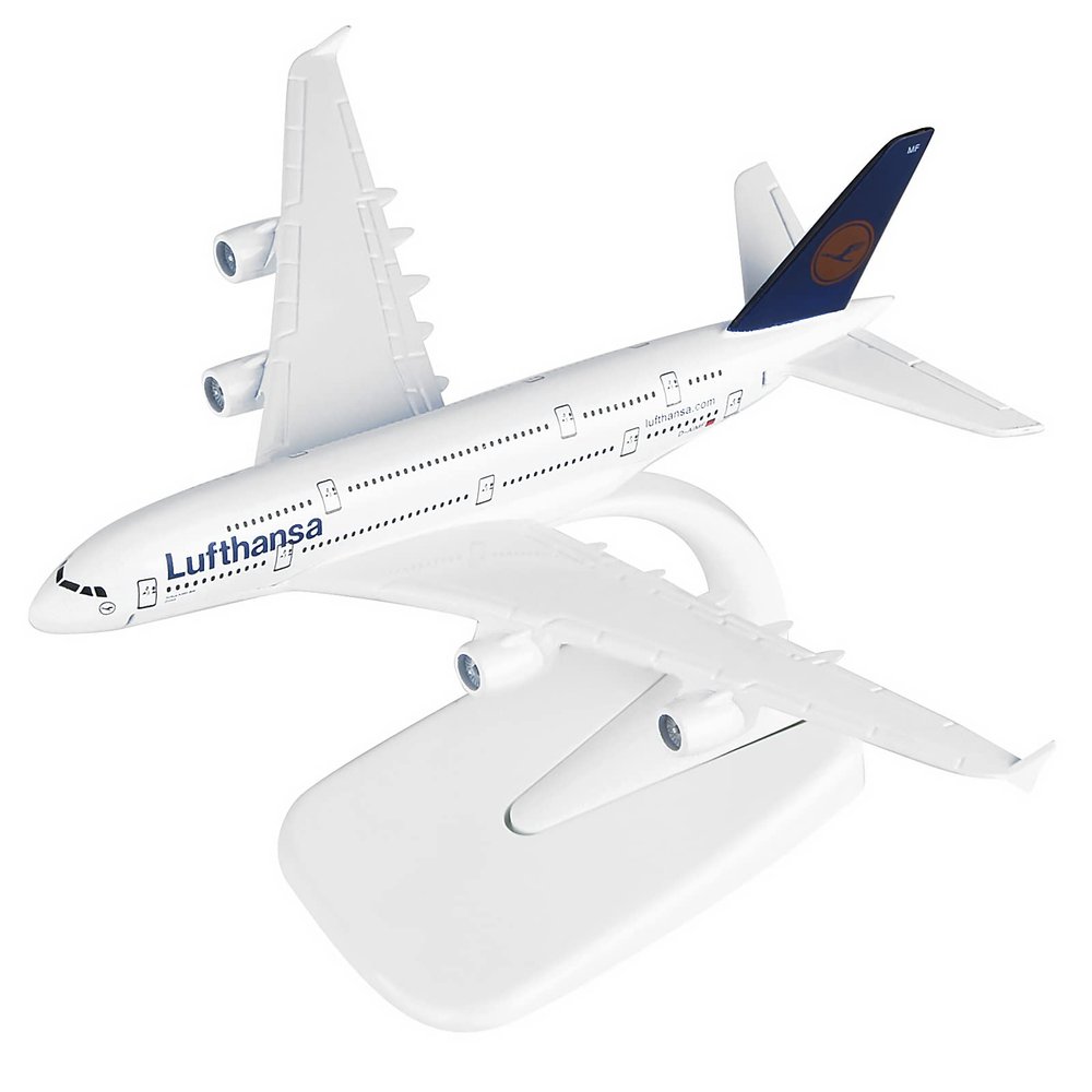 DAGIJIRD 16 * 10 * 9CM A380 German Lufthansa Airbus Civil Airliner Model 16cm Simulation Aircraft Model Decoration