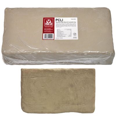 SIO-2 PCLI High Fire Paper Stoneware Clay, 27.6 lb (Cone 03-7) Natural Modeling Pottery Clay for Wheel Throwing & Hand Building