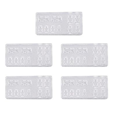 3D Mini Bear Silicone Mold Nail Art Carving Mold Suitable for DIY Nail Art Decoration Supplies Nail Template Nail Tool Resin Moulds