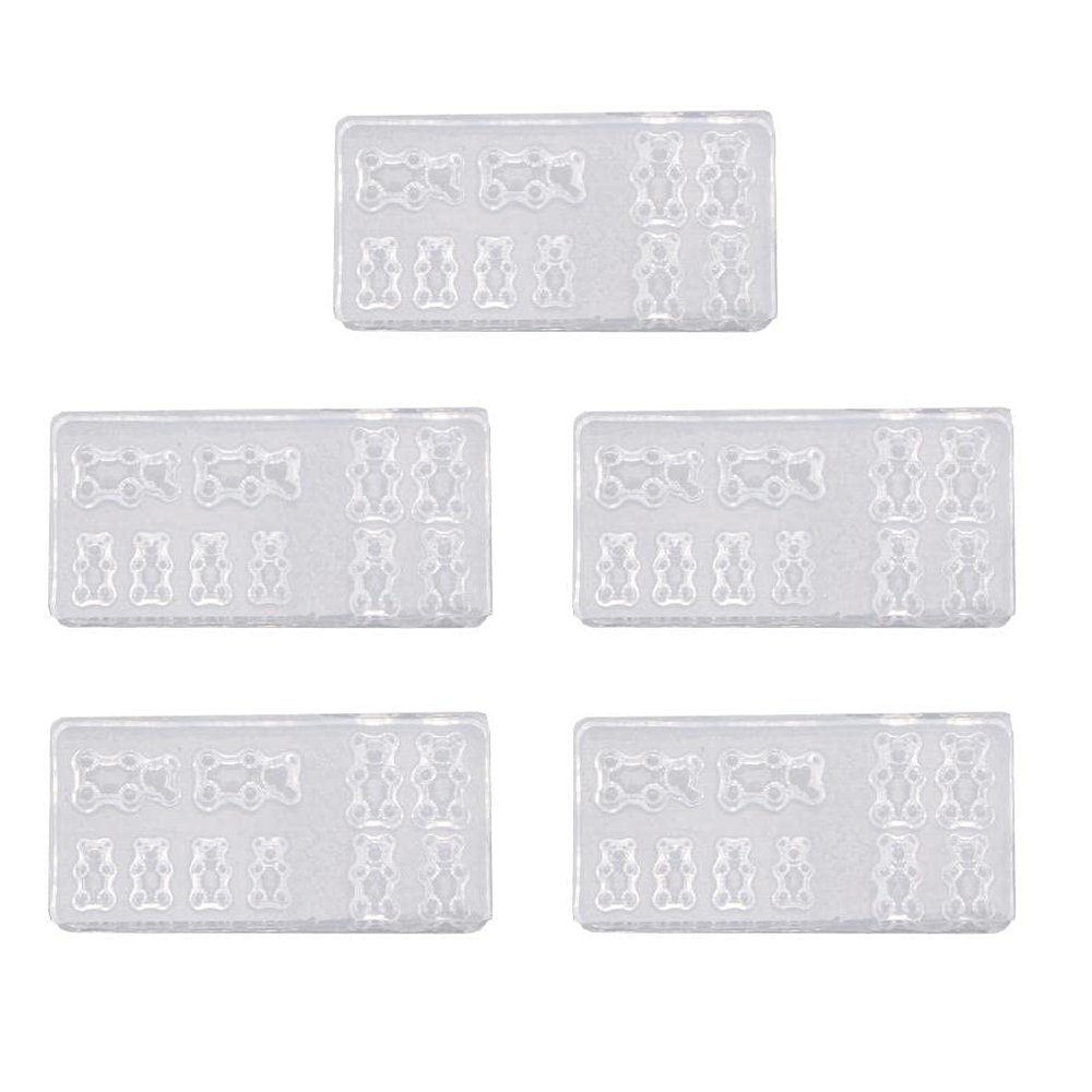 3D Mini Bear Silicone Mold Nail Art Carving Mold Suitable for DIY Nail Art Decoration Supplies Nail Template Nail Tool Resin Moulds