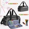 LUXJA Large Capacity Craft Bag with Shoulder Strap, Craft Tote for Art, Scrapbooking or Sewing Supplies (Bag Only), Gray view 3