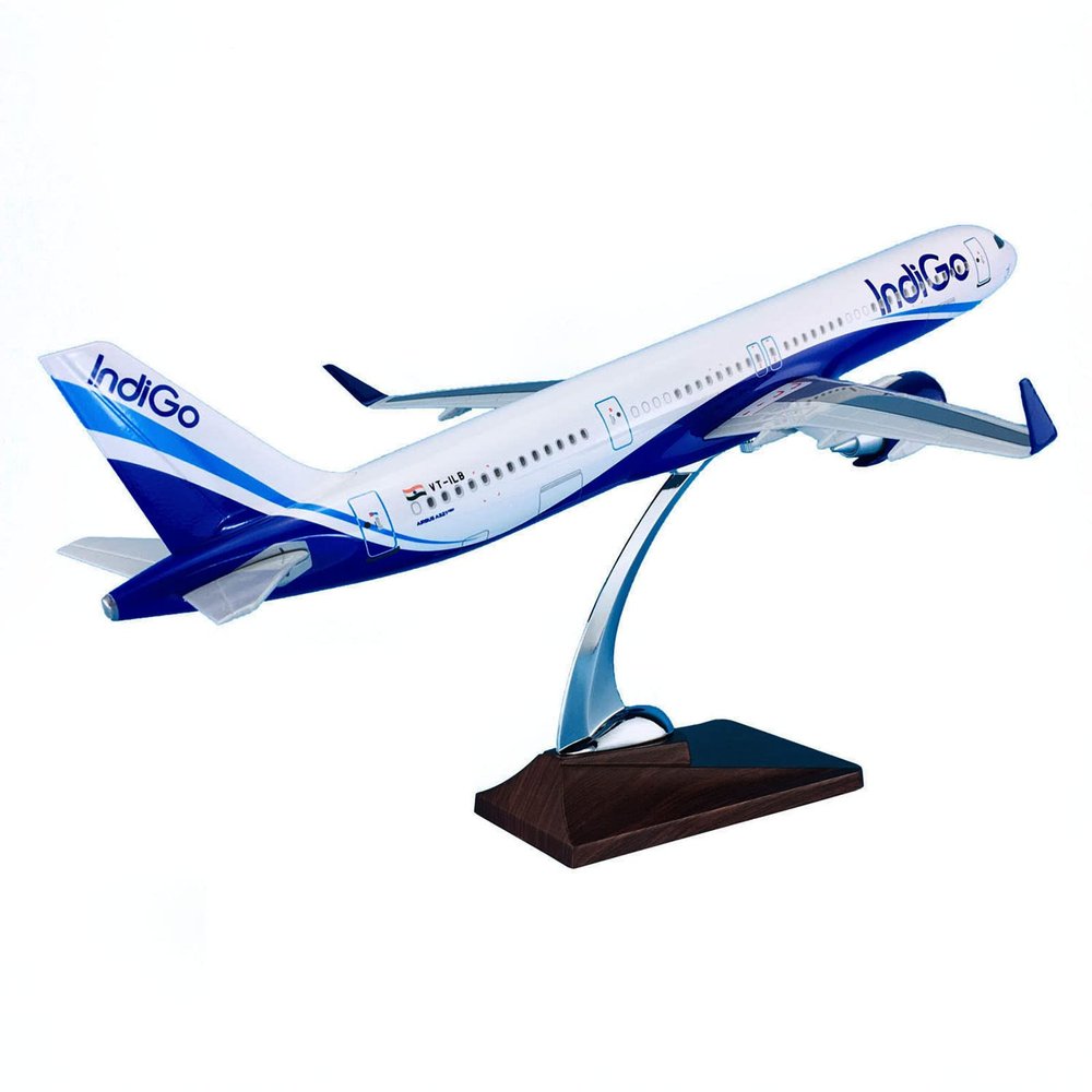 DKHOUN 17.7Inch 1:100 Model Jet Airplane Model India A321neo Display Model Plane Resin for Collection Or Gift Ornament