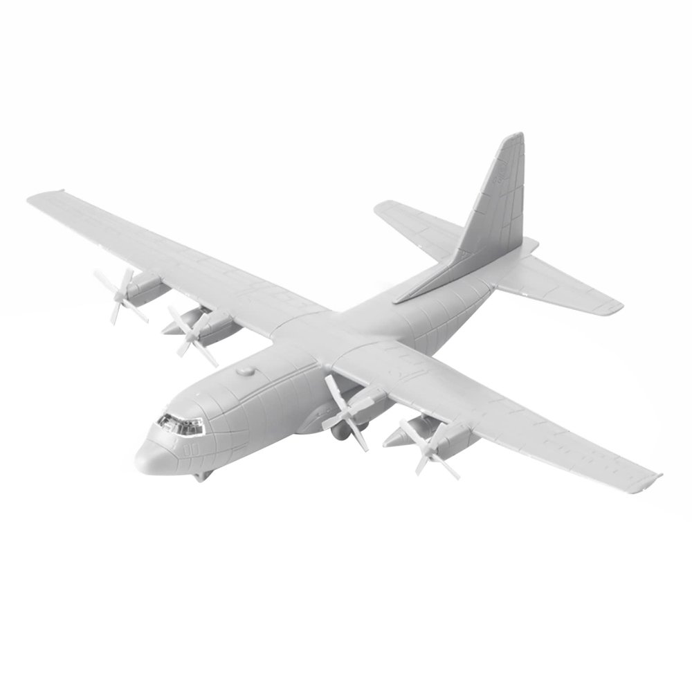 DAGIJIRD Simulation US C-130 Hercules Transport Aircraft Model Kit 1/144 Scale Plastic Military Plane Model with Display Stand(Unassembled Kit)