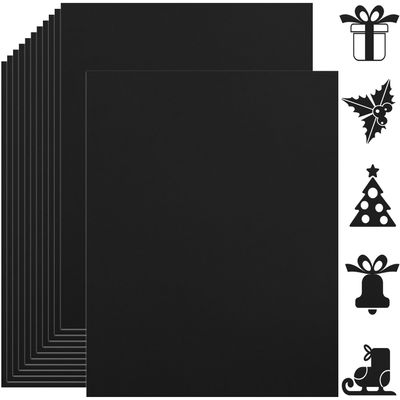 Twavang 25 Sheets Black Cardstock Paper 8.5'' x 11'', 250gsm/92lb Thick Paper for Scrapbook, Invitations, Printing and DIY Cards