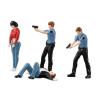 Menolana 4Pcs 1/64 People Figures, Miniature Layout Decoration, Train Railway S Gauge Collections Dioramas, Hand Painted Policeman Figurines Decoration view 1