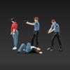 Menolana 4Pcs 1/64 People Figures, Miniature Layout Decoration, Train Railway S Gauge Collections Dioramas, Hand Painted Policeman Figurines Decoration view 3