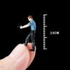 Menolana 4Pcs 1/64 People Figures, Miniature Layout Decoration, Train Railway S Gauge Collections Dioramas, Hand Painted Policeman Figurines Decoration view 4