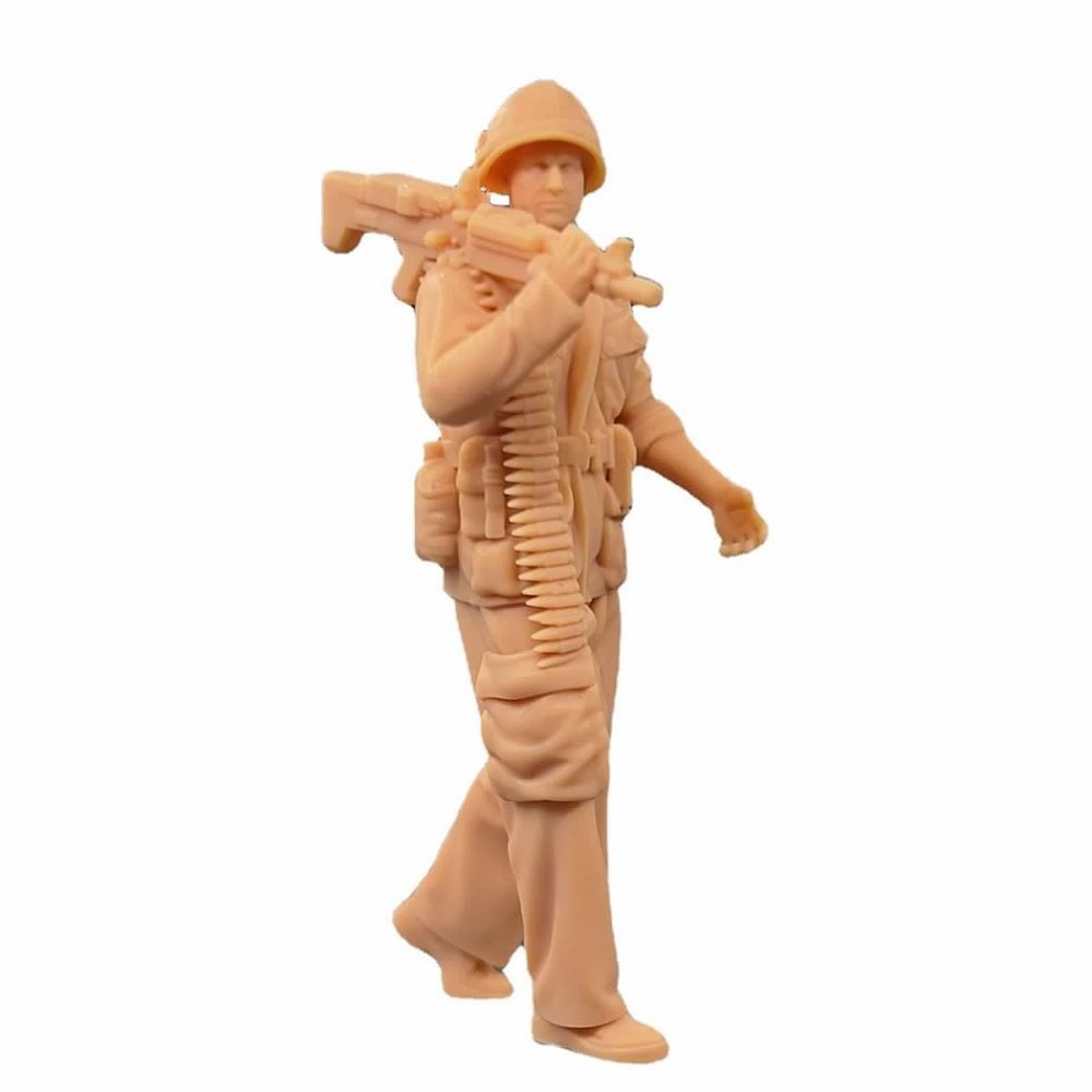 ZEDACAKAI 1/72 Figure War Soldiers Infantry Men with Guns Model Miniature Scene GK Need to Be Colored by Yourself-No6