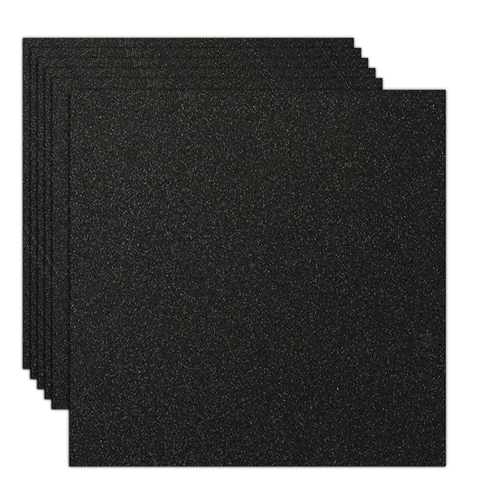 Rramorrra Black Glitter Cardstock Paper 12" x 12" 15 Sheets 350gsm/130lb Heavyweight Premium Black Sparkly Construction Paper for Cricut Machine, Graduation Cap Decorations, Halloween, Scrapbooking