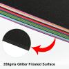 Rramorrra Black Glitter Cardstock Paper 12" x 12" 15 Sheets 350gsm/130lb Heavyweight Premium Black Sparkly Construction Paper for Cricut Machine, Graduation Cap Decorations, Halloween, Scrapbooking view 3