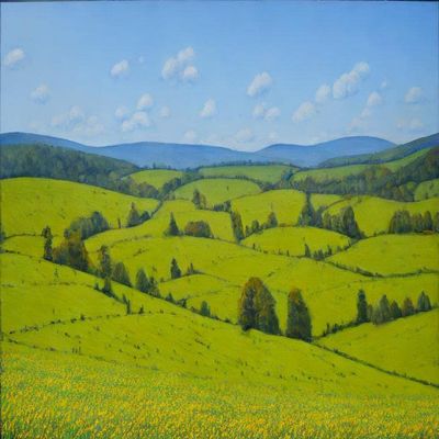 Field Scenery Cross Stitch Kits for Adults Beginners Pre-Printed Pattern 11CT DIY Embroidery Easy Needlepoint Kits Personalized Gifts for Home Decor 16x20inch