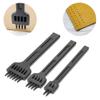 Leather Hole Punchtools,Standard Workmanship Leather Punching Tool, Leather Hole Punch 3Pcs 2 4 6 Prong Chisel Steel Diy Sewing Leather Craft Hard Texture Hand Hole Punch Tool 4Mm view 4