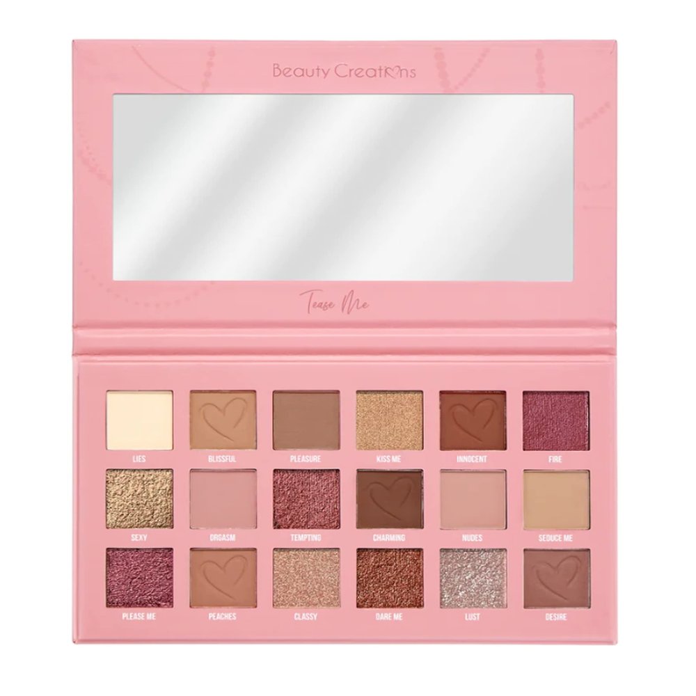 DEALPLUSDEAL Beauty Creations Tease Me Shadow Palette Eyeshadow Matte Shimmer Colors 18 Shades High Pigmented Eye Makeup Tease Me