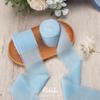 Ribbli Baby Blue Chiffon Ribbon 2 Inch x 20 Yard Handmade Fringe Chiffon Silk Ribbon Blue Ribbon for Gifts Wrapping, Wedding Invitations, Baby Shower, Bridal Bouquets, Flower Arrangement view 2