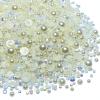 100g Mix Resin Rhinestones Flatback Half Round Pearls Mixed Size 3mm-10mm AB Color Half Pearls Resin Rhinestones for DIY Craft Nail Art Shoes Clothes Phone Case (Beige Series) view 1