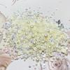 100g Mix Resin Rhinestones Flatback Half Round Pearls Mixed Size 3mm-10mm AB Color Half Pearls Resin Rhinestones for DIY Craft Nail Art Shoes Clothes Phone Case (Beige Series) view 2