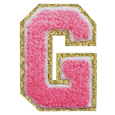 Lyvur Letter Patches Iron on 3Pcs Chenille Letters for Jackets Varsity Letters Patches Letterman Glitter Patches Iron on Letter Rose G