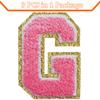 Lyvur Letter Patches Iron on 3Pcs Chenille Letters for Jackets Varsity Letters Patches Letterman Glitter Patches Iron on Letter Rose G view 2