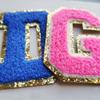 Lyvur Letter Patches Iron on 3Pcs Chenille Letters for Jackets Varsity Letters Patches Letterman Glitter Patches Iron on Letter Rose G view 3