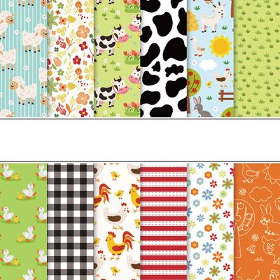 24PCS Scrapbook Paper, 6x6 Inch Single-Sided Spring Summer Flower Butterfly Pattern Animal Farm Themes Scrapbooking Paper for Journaling Supplies, Decorative Craft Paper for Junk Journal