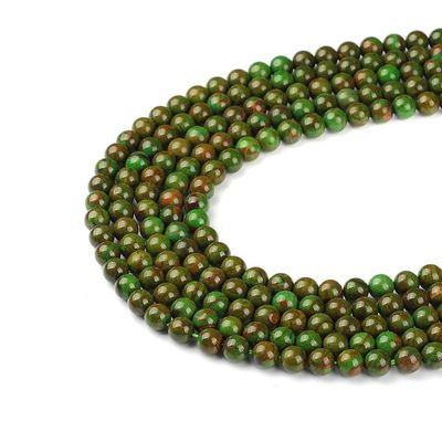 6mm Natural Phoenix Jade Gemstone Round Loose Beads Crystal Stone Bracelet Necklace Accessories Crafts for Jewelry Making DIY,1 Strand 15"
