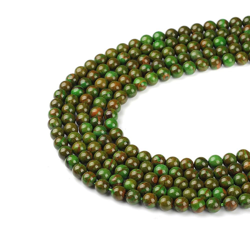 6mm Natural Phoenix Jade Gemstone Round Loose Beads Crystal Stone Bracelet Necklace Accessories Crafts for Jewelry Making DIY,1 Strand 15"