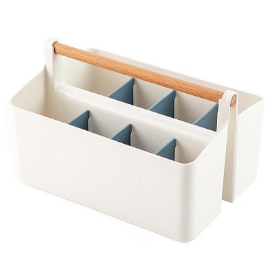 Art Caddy Organizer with Handle, Marker Organizer, Art Supply Storage Organizer with Adjustable Dividers, Portable Storage Bin for Craft Supplies Colored Pencils Makeups Tools Pen Holder for Desk