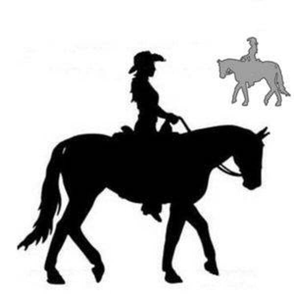 Cowgirl Riding Horse Metal Cutting Dies Decoration Scrapbooking Card Craft