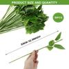YOLUFER 50Pcs Flower Wire stem Plastic Artificial Flower Crafts Green stem Wire with Leaves DIY Crafts Bouquet Making Flower Arrangement Tools view 2
