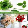YOLUFER 50Pcs Flower Wire stem Plastic Artificial Flower Crafts Green stem Wire with Leaves DIY Crafts Bouquet Making Flower Arrangement Tools view 4