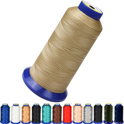All Purpose Polyester Thread Size T70#69 210D/3 [1800 Yards 25 Colors] High Strength Sewing Thread for Weaves, Upholstery, Jeans and Weaving Hair, Drapery, Beading, Purses, Leather (Khaki)