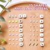 Keoker Mini Polymer Clay Cutters - 15 Shapes Mini Flower Polymer Clay Cutters for Earrings Making, Leaf Clay Earring Cutter Set, Clay Cutters for Polymer Clay Jewelry view 2