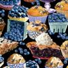 FlashPhoenix Quality Sewing Fabric Blueberry by Studio 12637 12 Black Blueberry Treats 100% Cotton Size; 36" x 44" by The Yard view 1